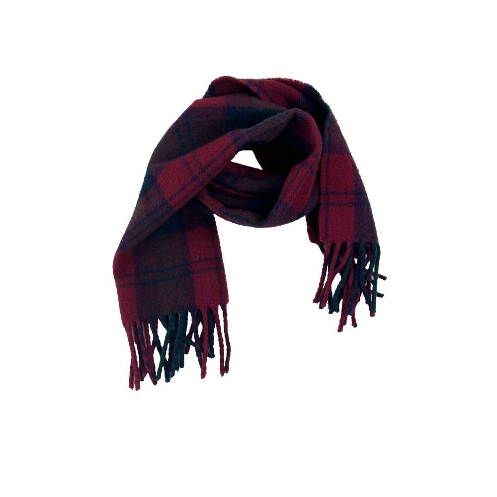 2-2 JAMES PRINGLE WEAVERS Lindsay Scarf Plaid Red/Green 100% Wool